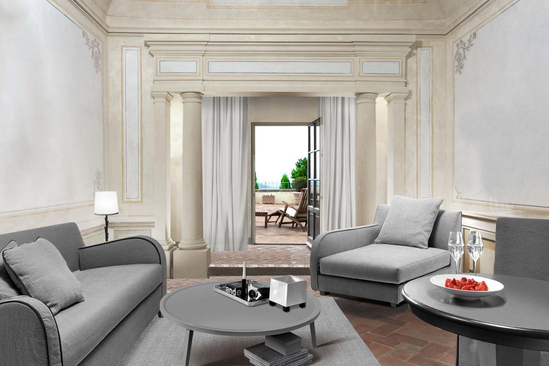 Paolo Navona a choisi un mobilier actuel et une palette claire, parfaitement en accord avec la signature COMO.