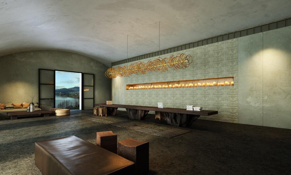 La réception du Six Senses Douro Valley rappelle les origines asiatiques du groupe