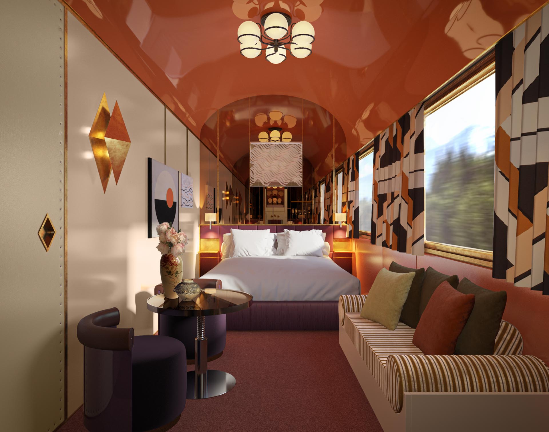 © Rendering Orient Express La Dolce Vita by Dimorestudio - Suite