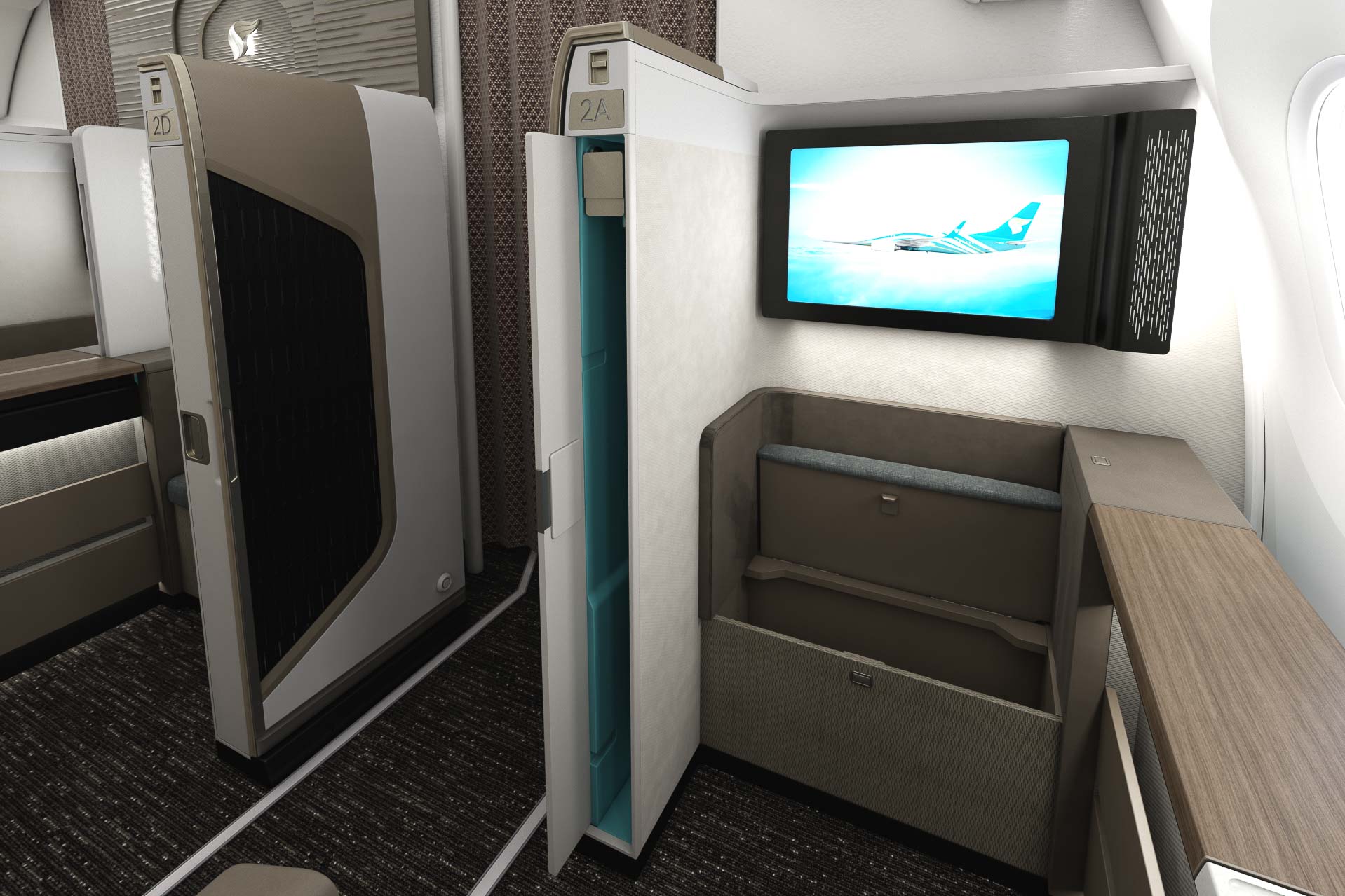 Oman Air - Mini Suite First Class - Siège + IFE