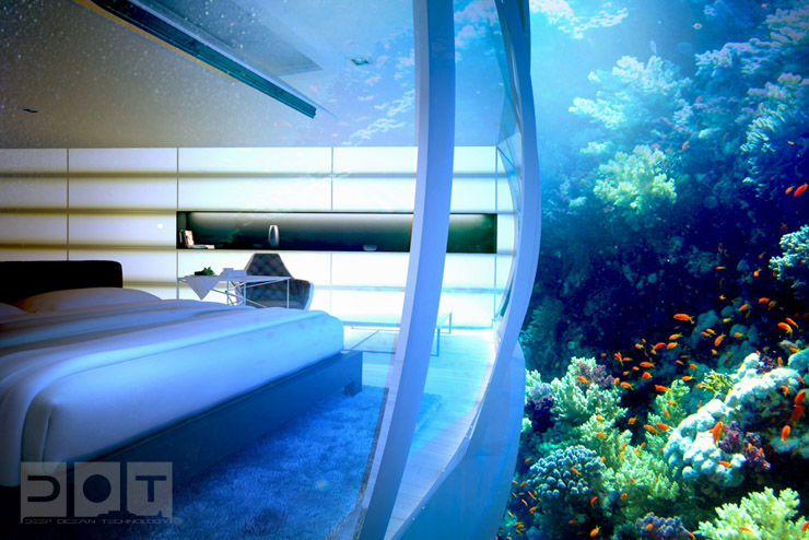 Water Discus Hotel Dubai - Suite avec vue panoramique sur les fonds marins