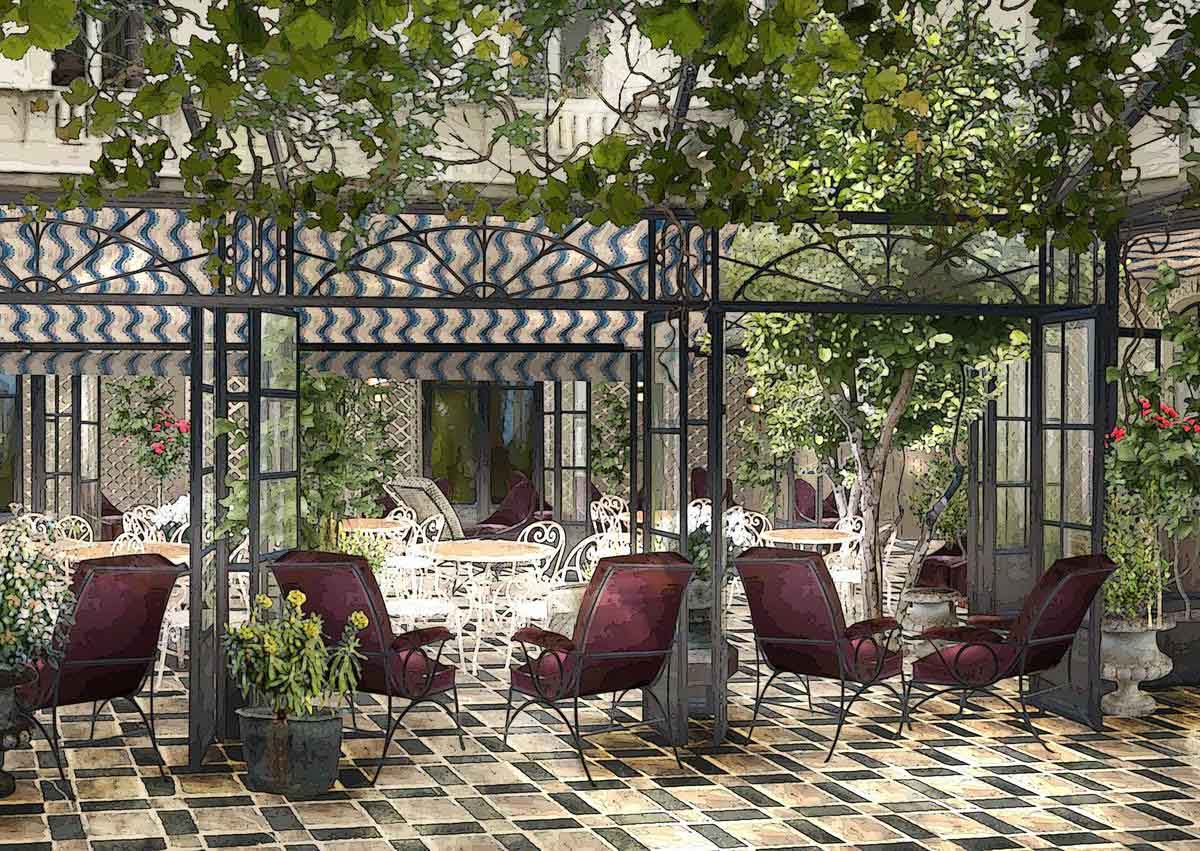 Cour du Soho House Paris © Soho House