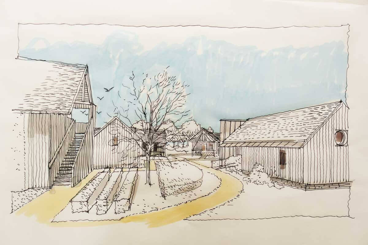 Les Sources de Cheverny : un croquis des futures suites de l'hôtel © Yves Collet Les Sources de Cheverny : un croquis des futures suites de l'hôtel © Yves Collet