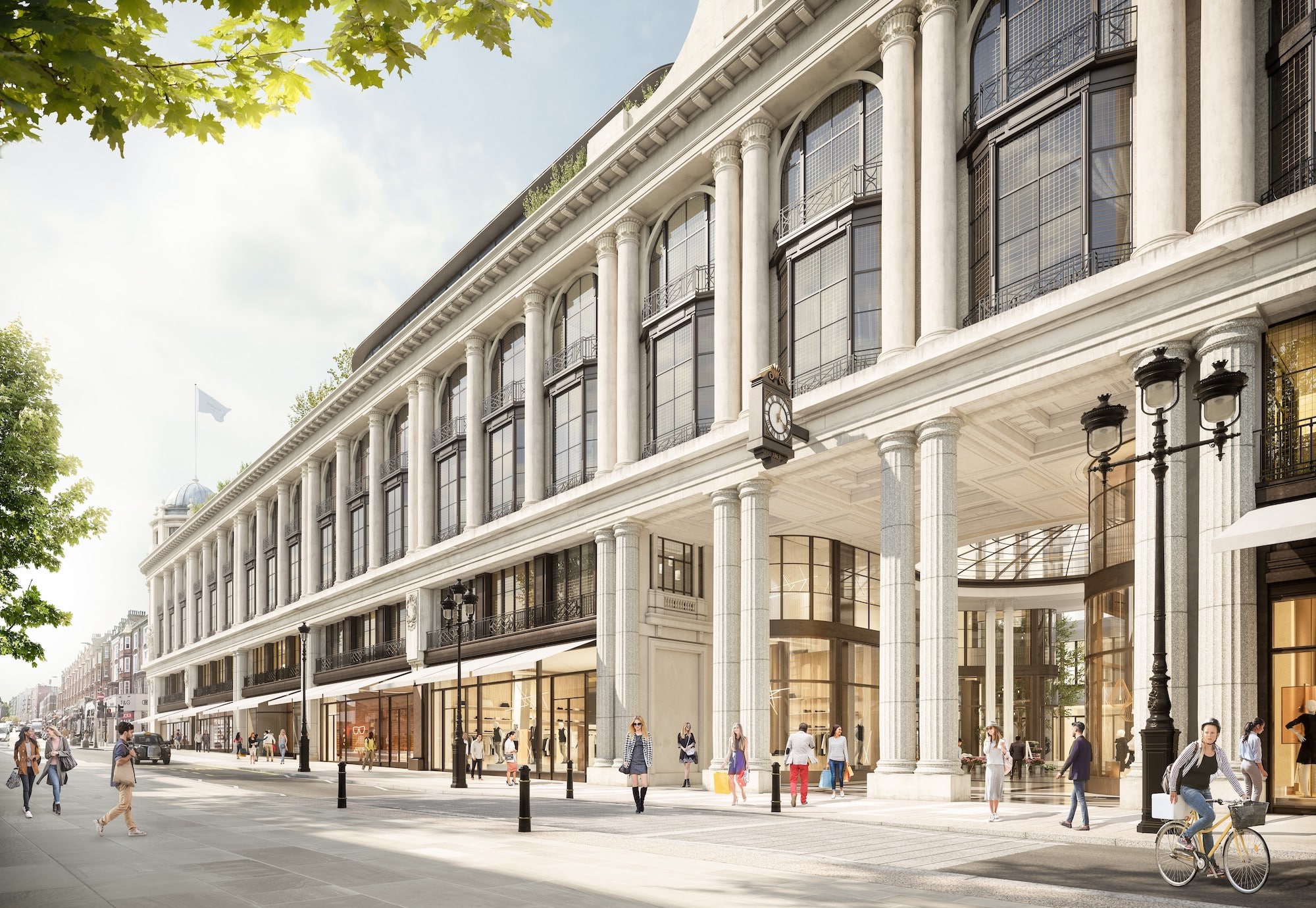 La façade du futur Six Senses London dans l’ancien grand magasin Art déco Whiteleys © Lightfield for Foster + Partners
La façade du futur Six Senses London dans l’ancien grand magasin Art déco Whiteleys © Lightfield for Foster + Partners