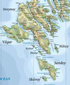 Carte topographique des îles Féroé ( ouvrir l’original en grand ) | CC-by-SA / Mysid