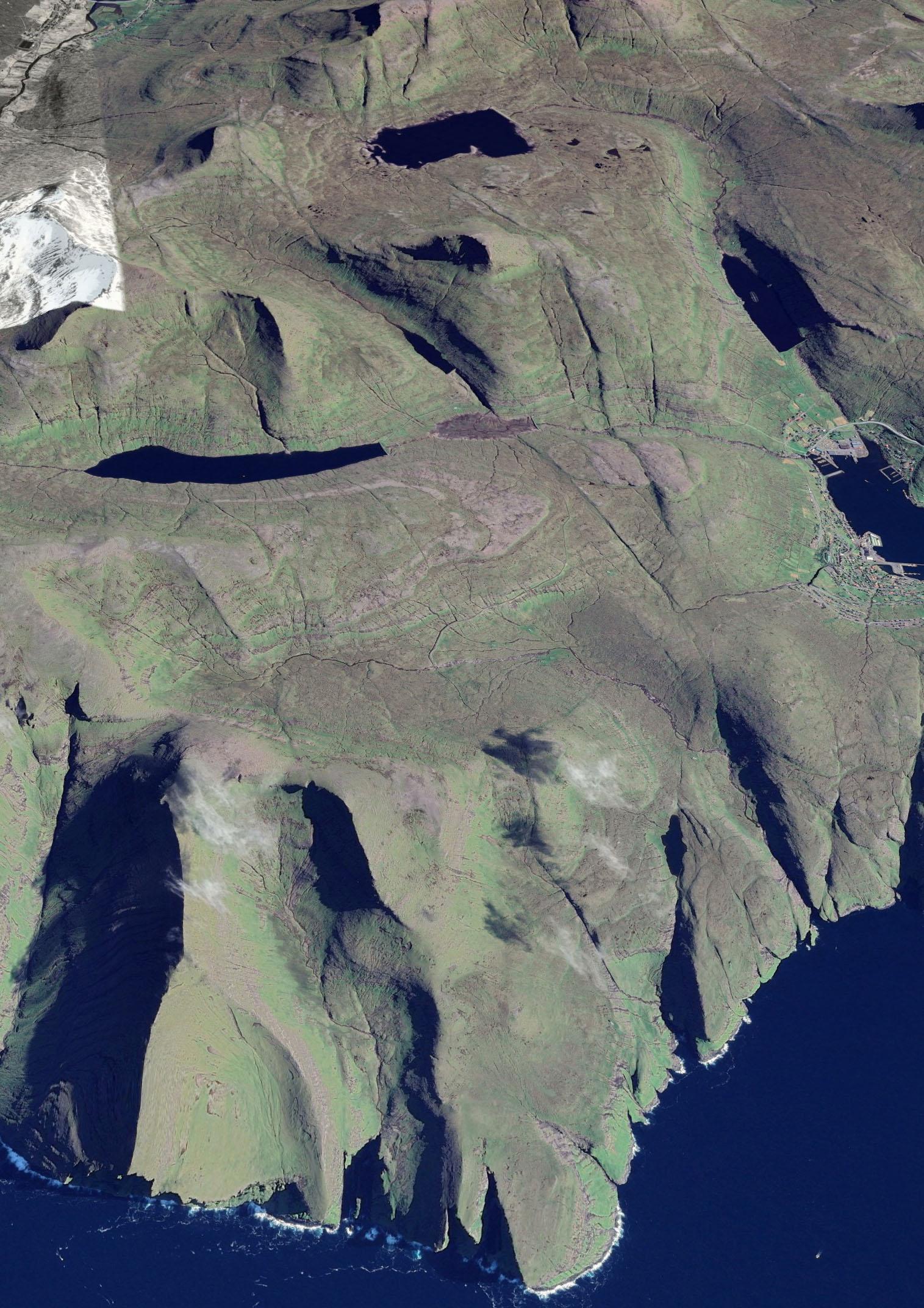 Les falaises de Vestmanna © Google Earth 