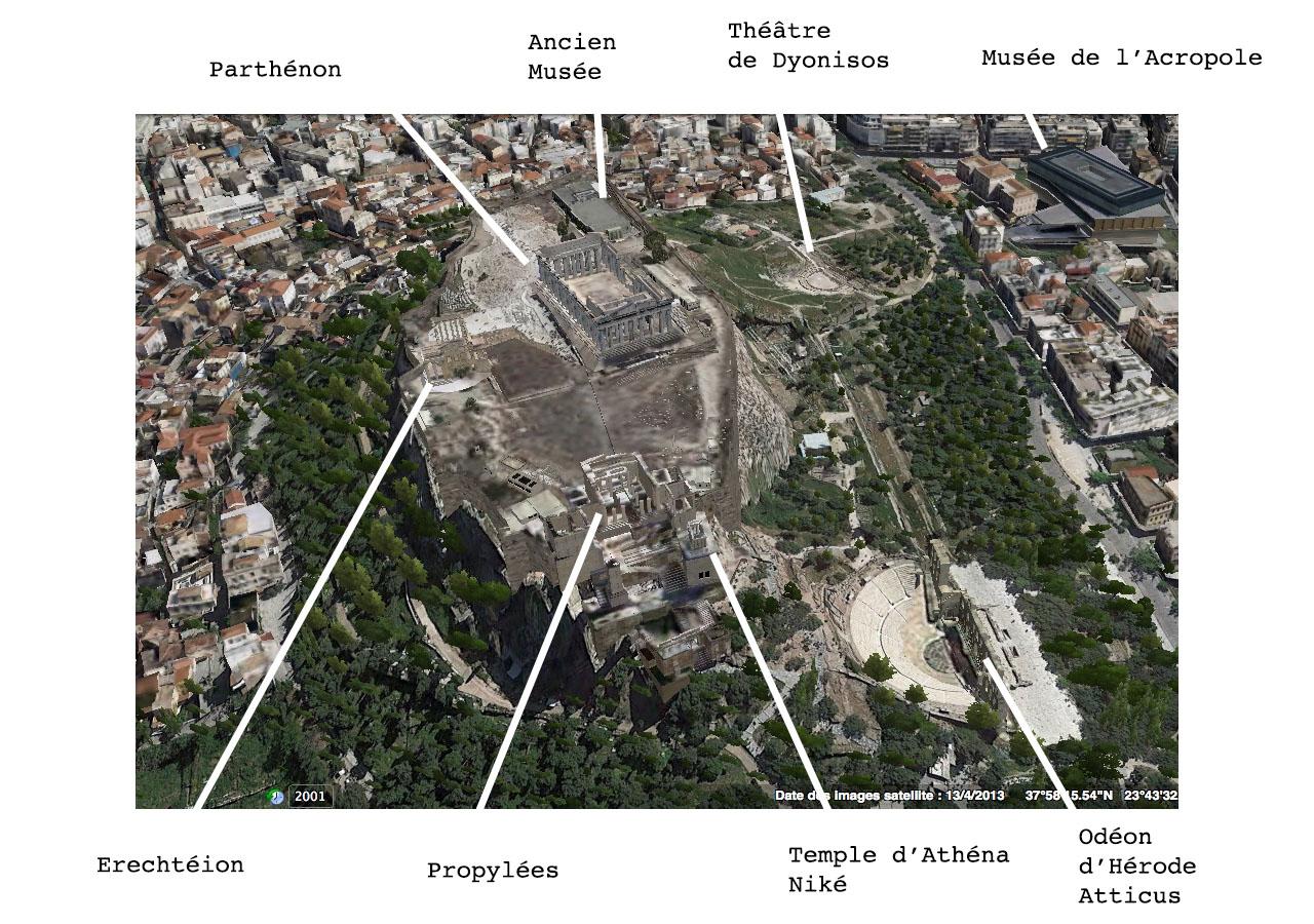 Vue Google Earth de l’Acropole | © Google / Digital Globe