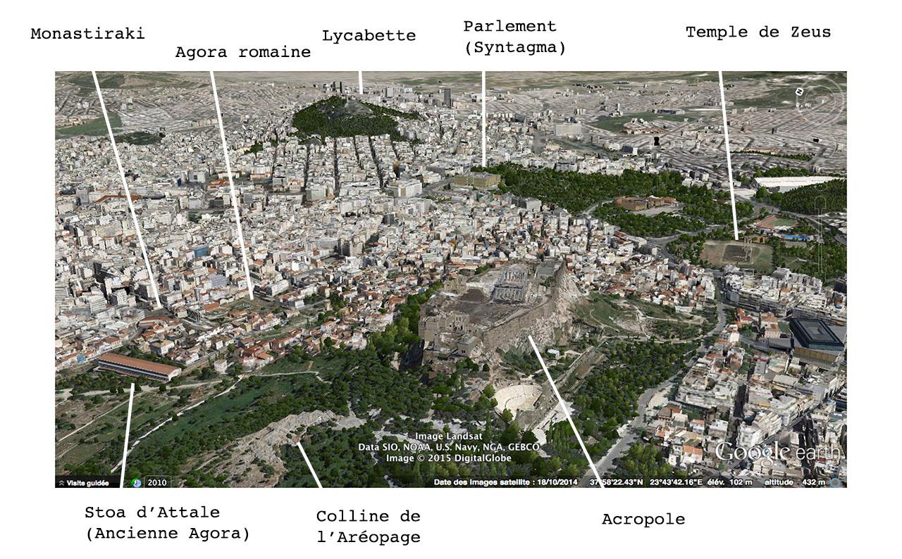 Vue Google Earth d’Athènes | © Google / Digital Globe