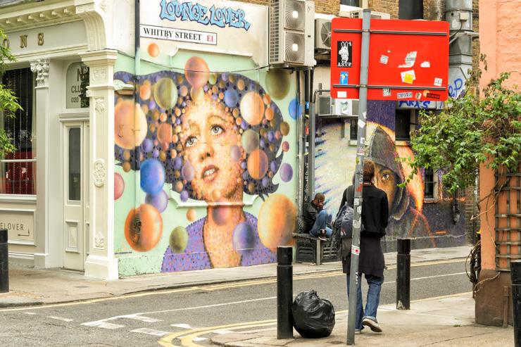 Scène de rue dans l'est londonien, à Shoreditch