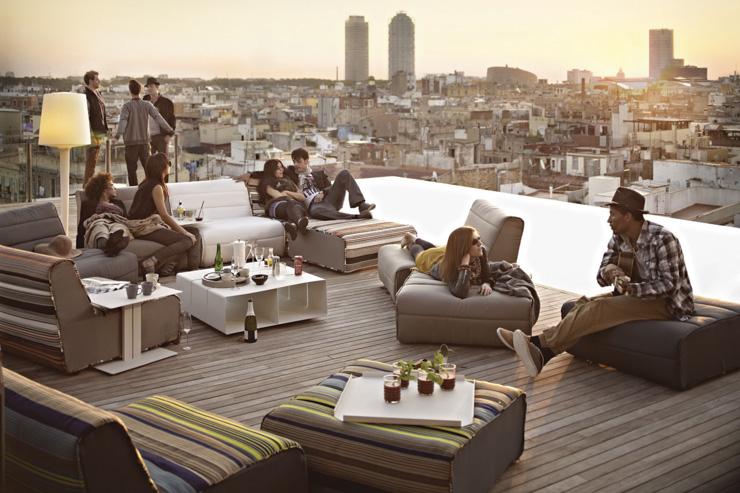 Skybar - Grand Hotel Central - Aménagement façon lounge