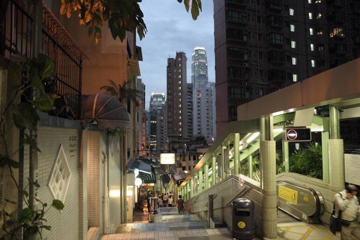 Les escalators de Mid Levels à Hong Kong