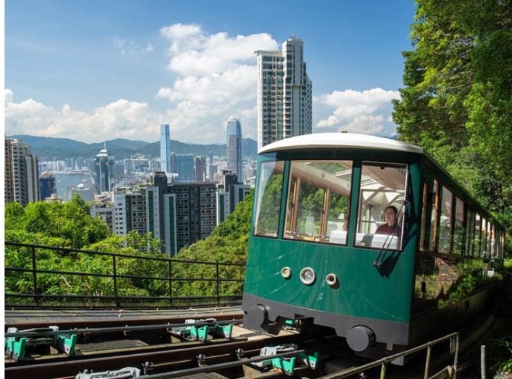 La montée du Peak Tram 