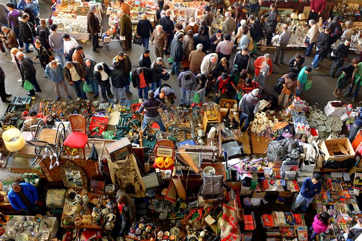 Les Encantes - Vue des stands et de la foule