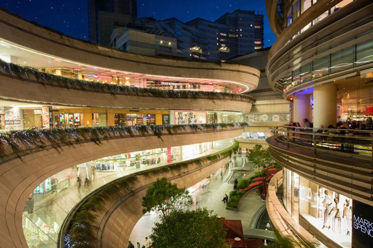 Vue du mall, imaginé comme un canyon urbain