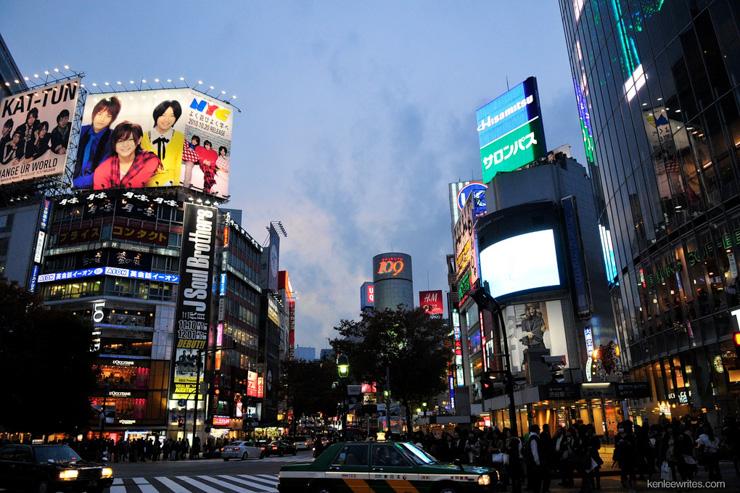 Shibuya 109 vu depuis le fameux Shibuya Crossing