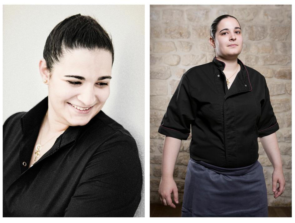 Portraits de Julia Sedefdijan, la cheffe du restaurant, seulement âgée de 21 ans