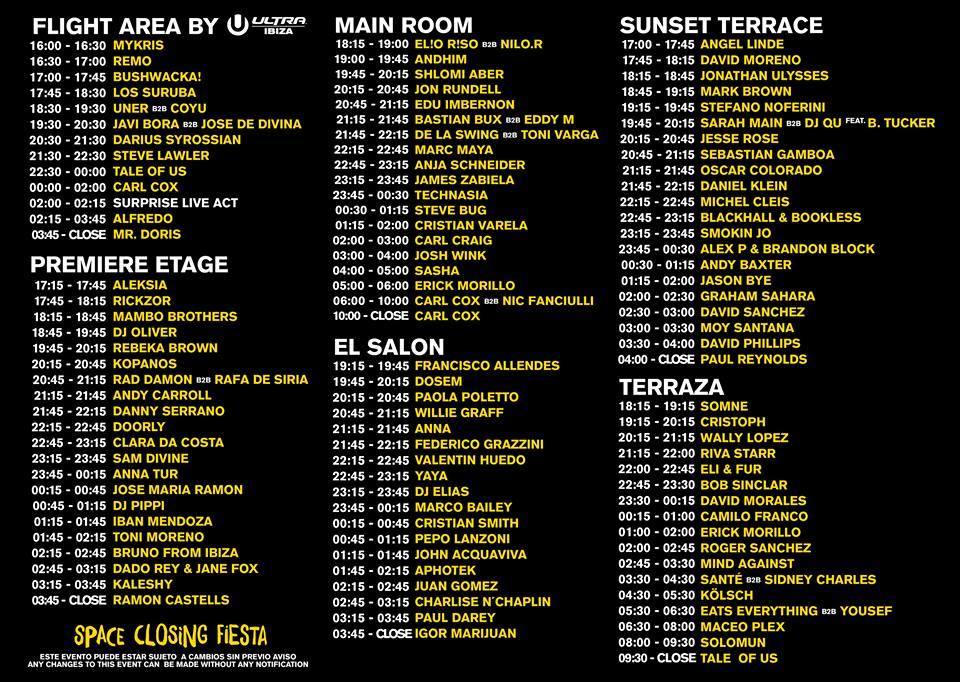 Le line-up complètement fou de la dernière soirée ever du Space