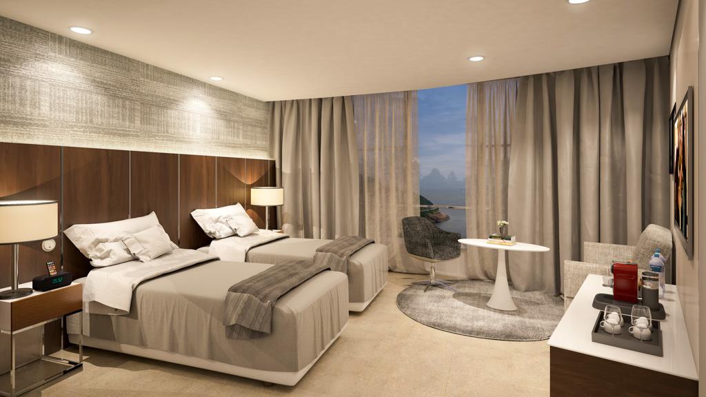 Il comporte 413 chambres et suites au décor contemporain tout en sobriété