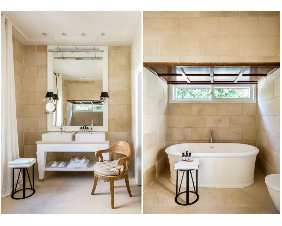 Élégance et matériaux nobles caractérisent également les salles de bain du White Villa