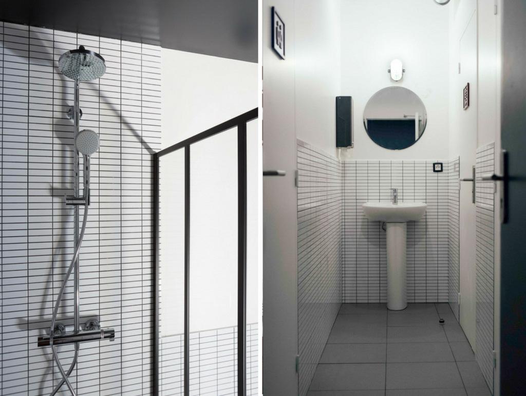 Dans les salles de bain, privées comme partagées, une sélection de produits cosmétiques et de soins eco-friendly