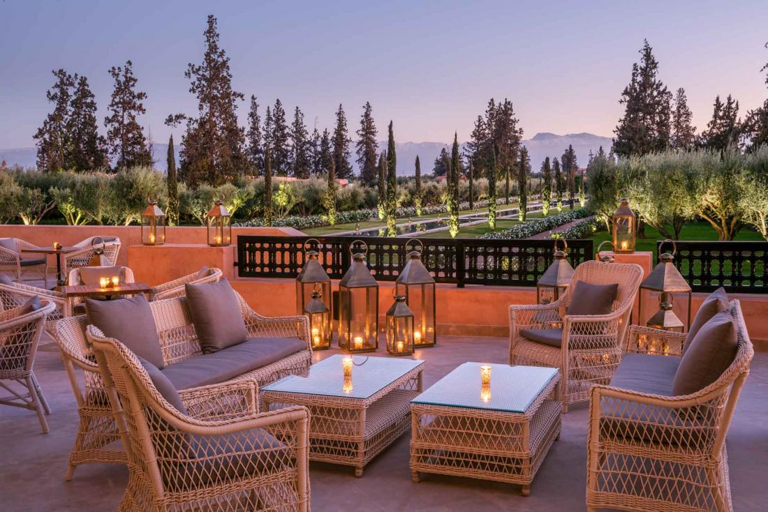 La terrasse du bar Vue en rez-de-jardin 