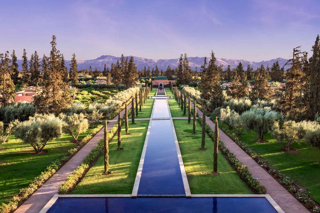 Le jardin est planté d’un champ de lavande et des plantes odorantes qui parfument l’air