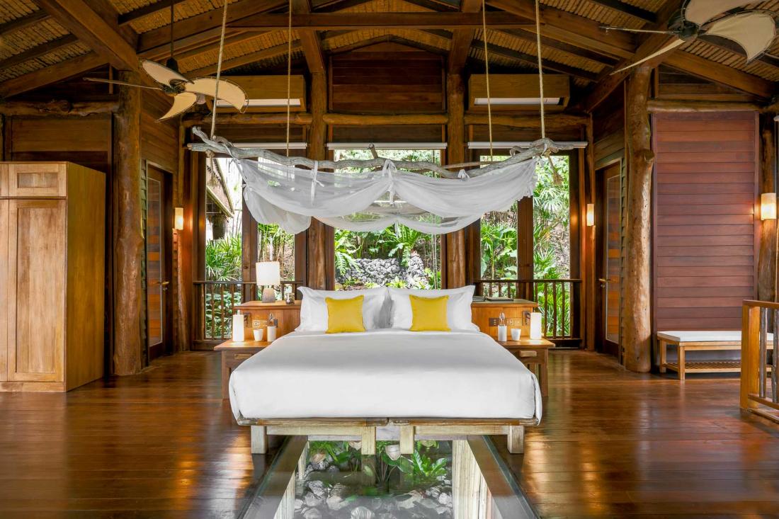En entrant dans la villa, les clients se sentent en harmonie avec la nature grâce à une décoration d’inspiration thaïlandaise.