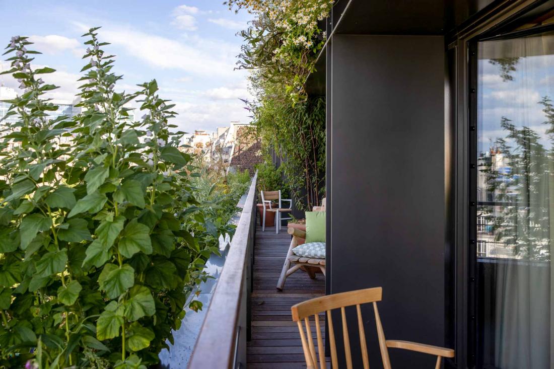 Certaines clés jouissent de balcons et terrasses plantés