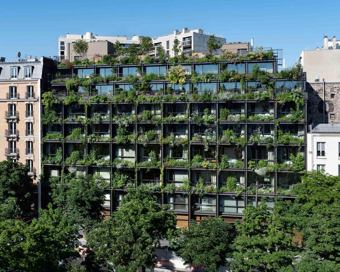 L’adresse est un vrai jardin vertical, de la cour végétalisée au rooftop en passant par la façade
