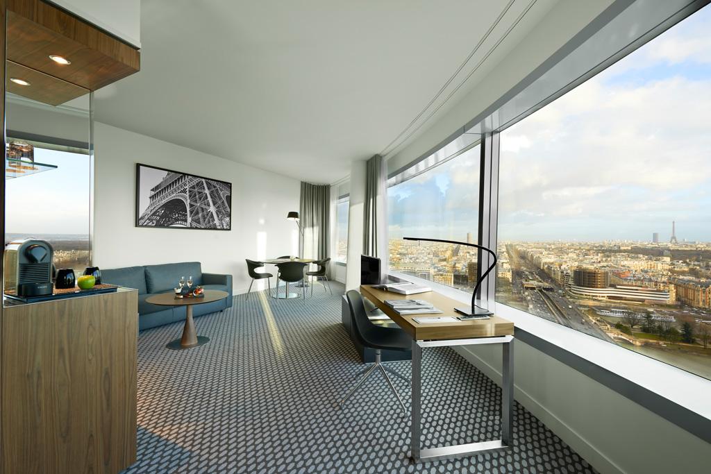 Les suites offrent d’impressionnantes vues sur Neuilly et l’ouest de Paris
