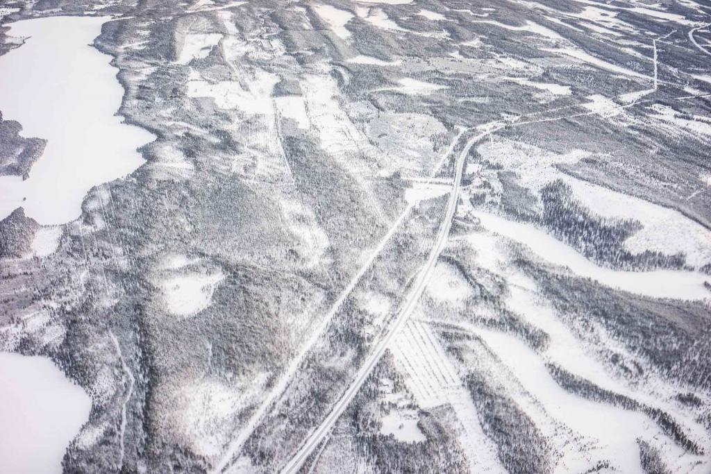 Vue aérienne, entre Kuusamo et Helsinki.