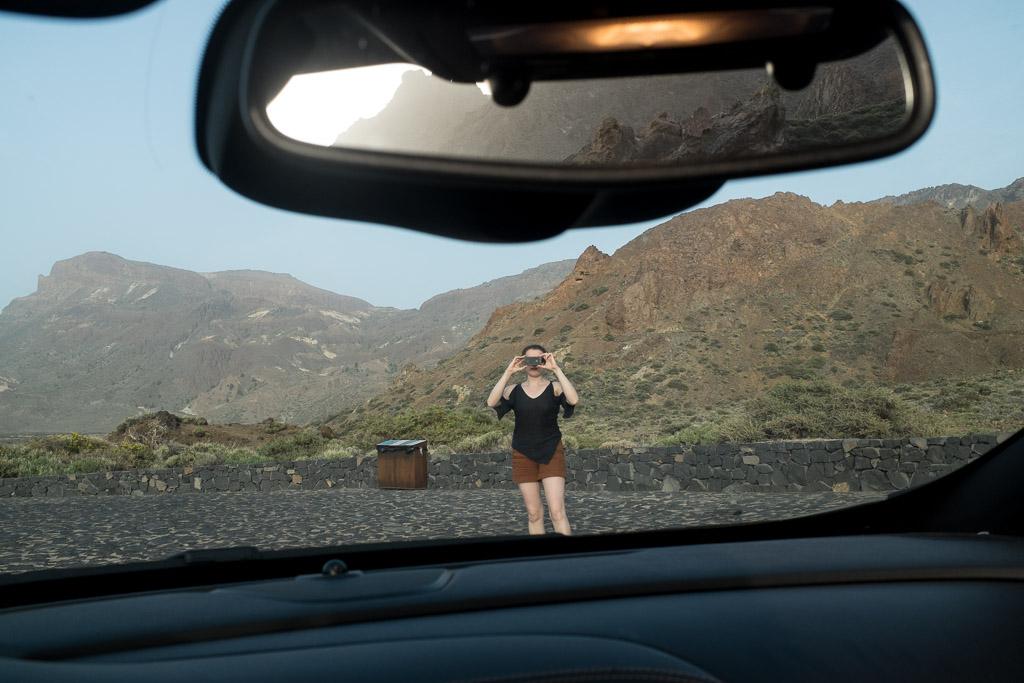 Parking le long de la TF21, non loin de la plaine de l’Ucanca. Parc du Teide. Tenerife.