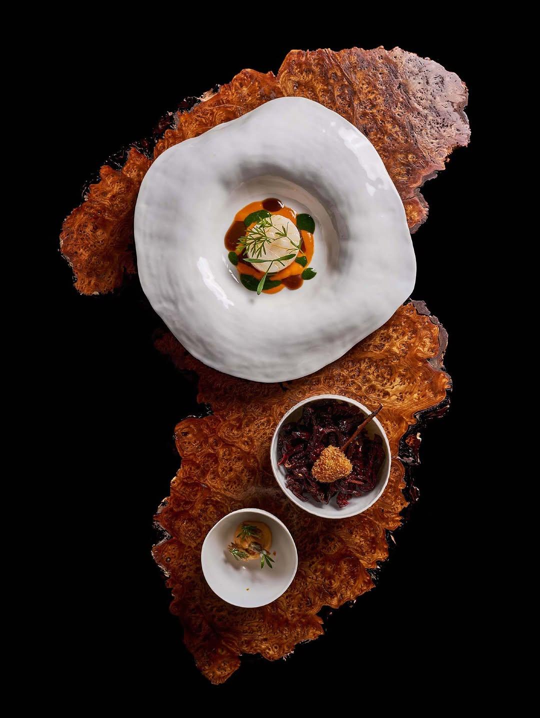 Cabillaud - Poivron rouge - Crevette grise © Nico Buisson