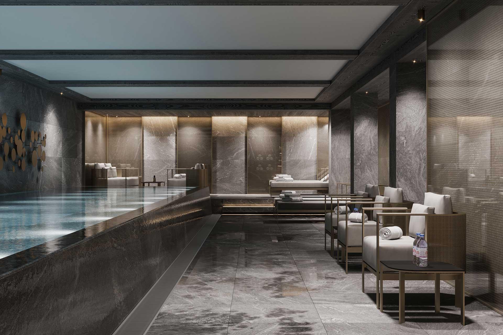 Le spa de l’hôtel dans les Alpes françaises © K2 Chogori