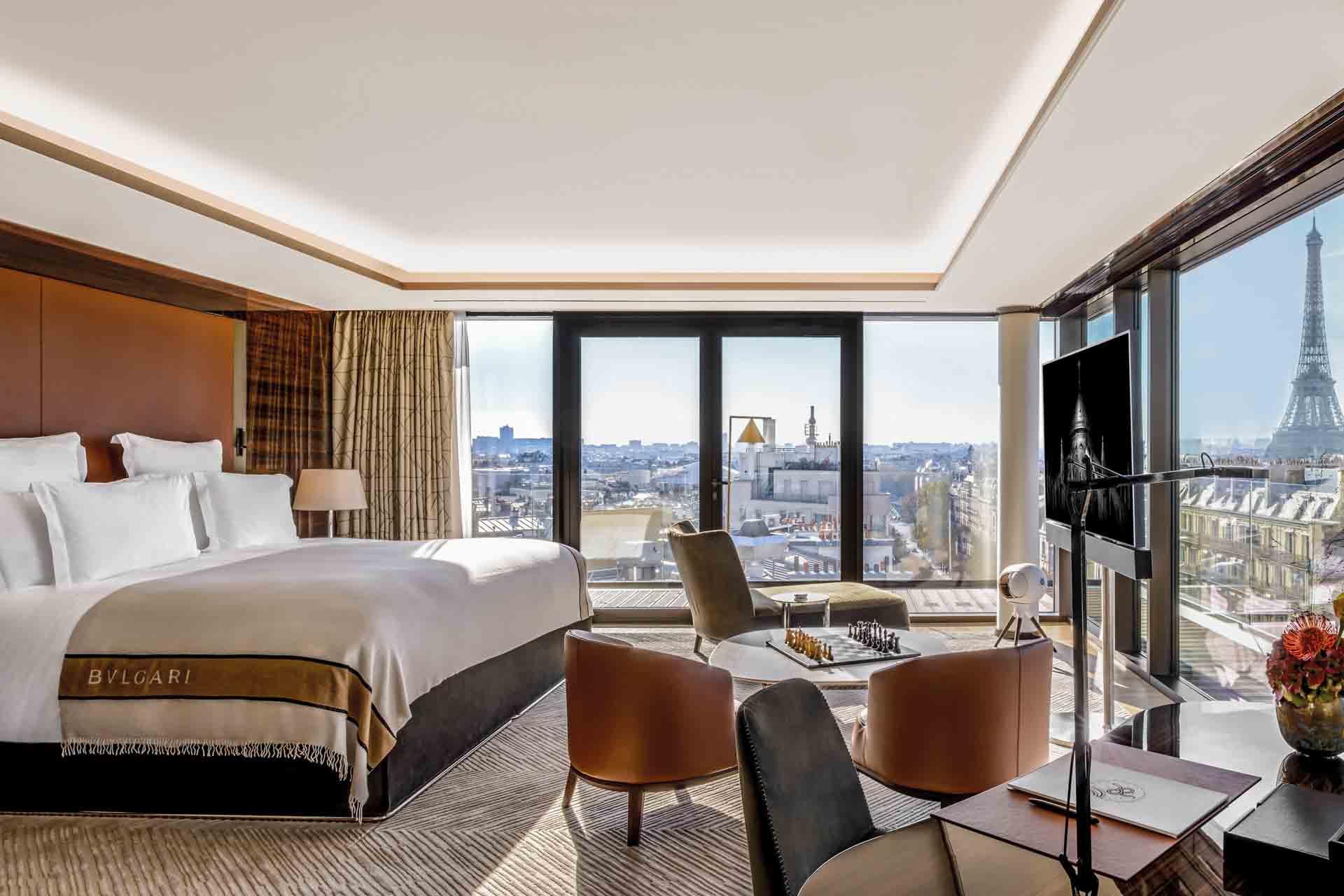 La chambre du Penthouse au Bulgari Hotel Paris © Bulgari