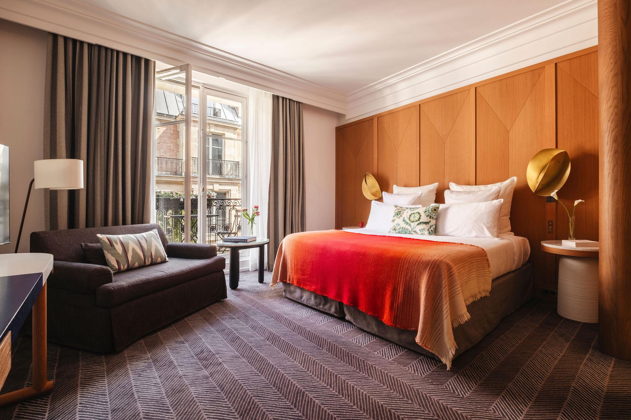 Une chambre du boutique-hôtel à Paris © Hôtel Vernet