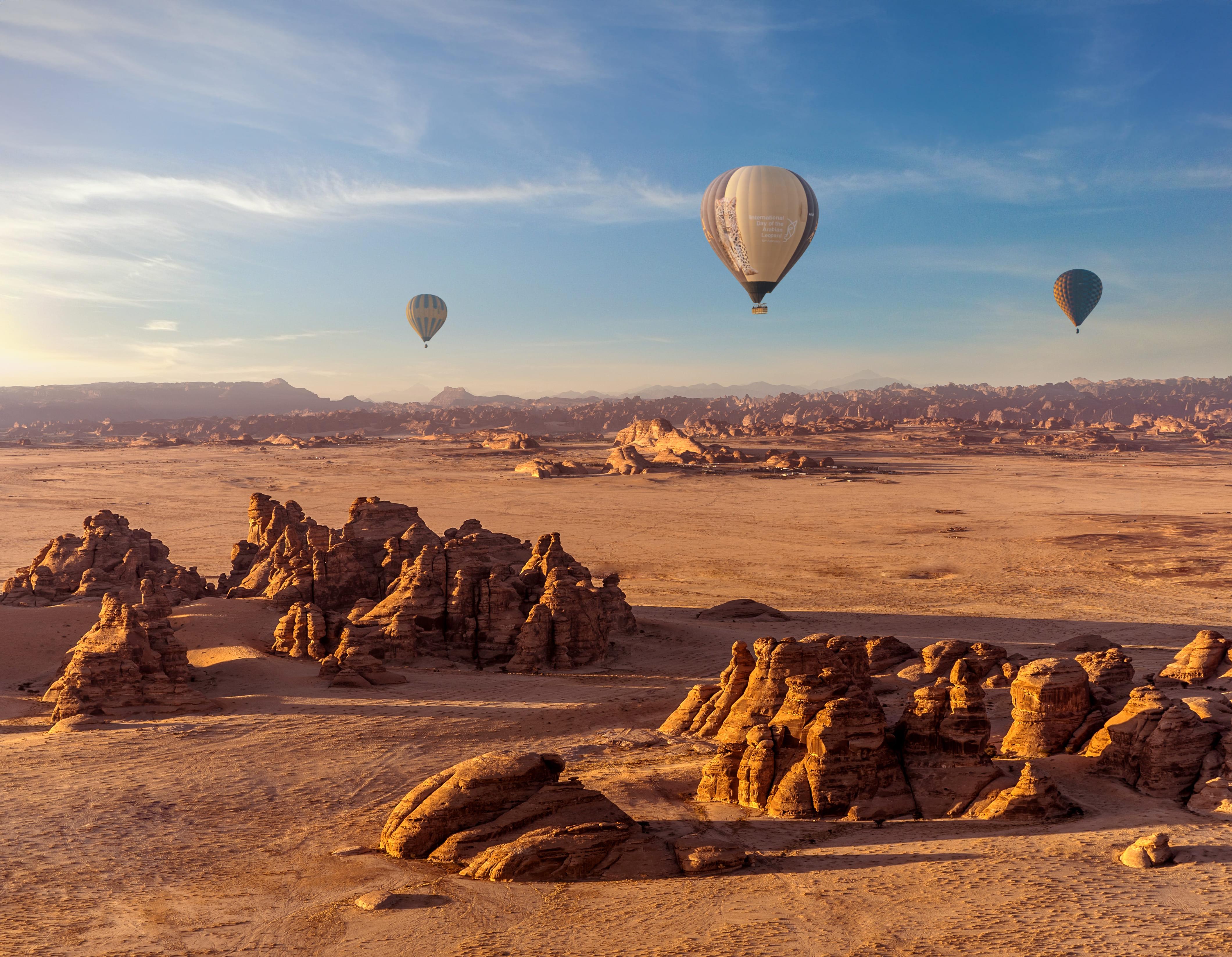 Vu d’en haut, le site prend une dimension presque irréelle © Hero Balloon Flights Saudi