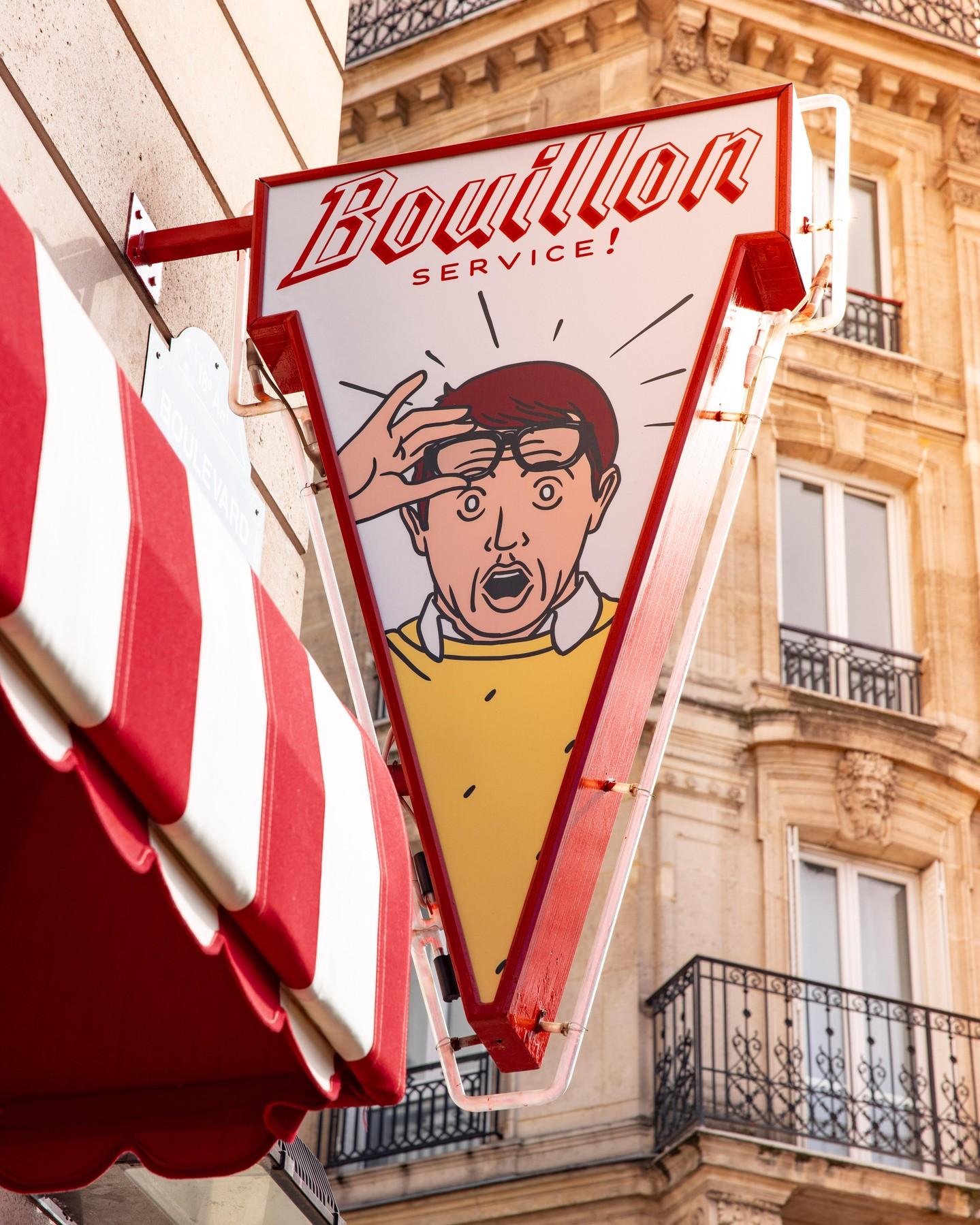 L’enseigne d’un restaurant Bouillon © DR