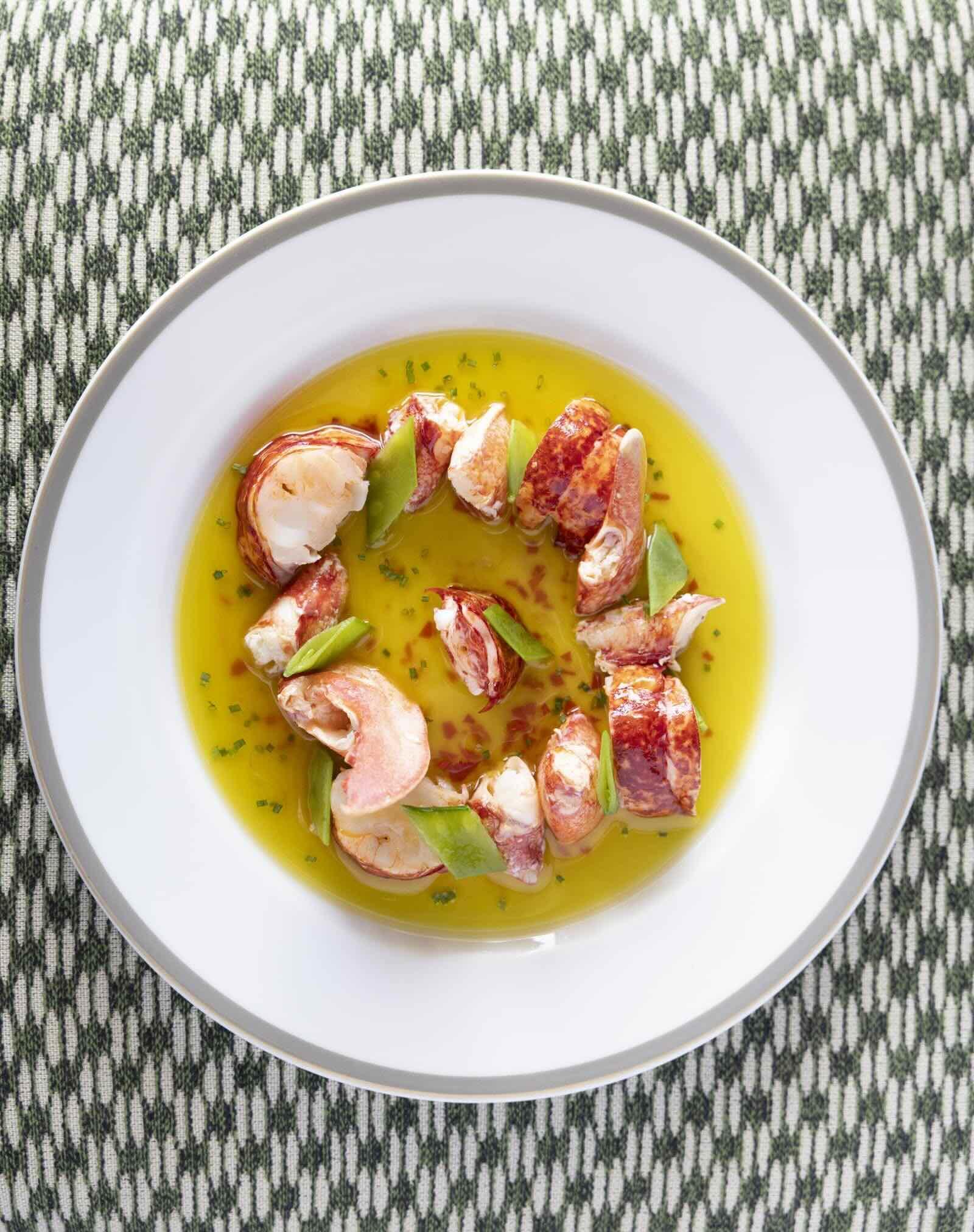 Les langoustines de Sicile crues © Langosteria Paris