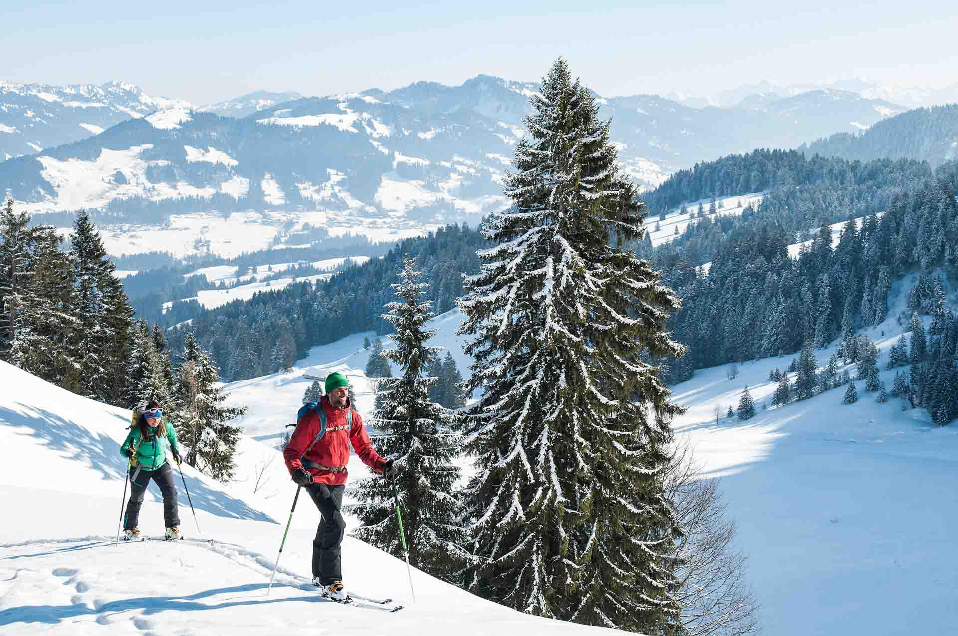 Montée au Tristenkopf avec le Sibratsgfälle en arrière-plan © Birgit Gelder - Bregenzerwald Tourismus