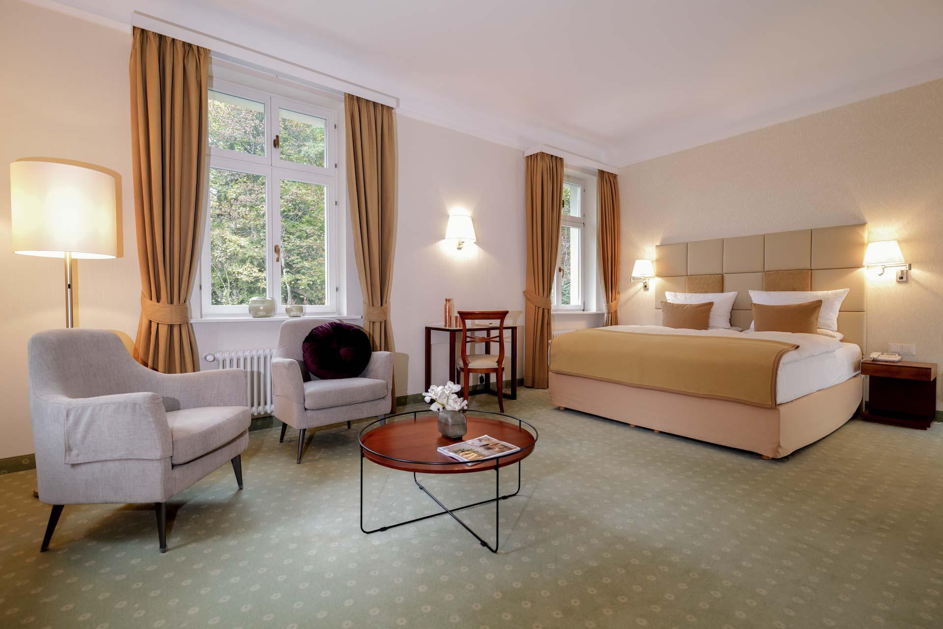 Une des chambres de l’hôtel © Parkschlösschen