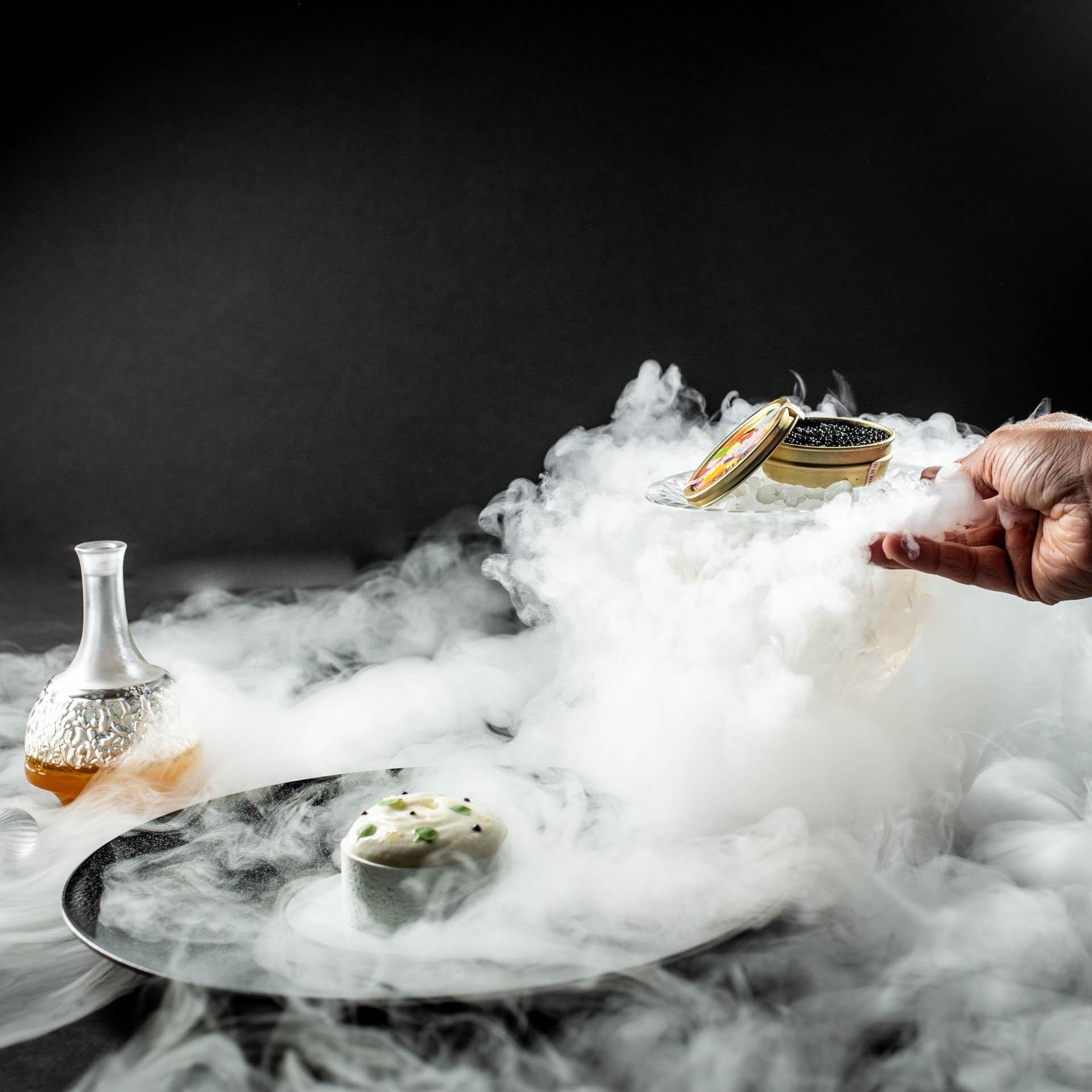 Brouillard de citron au yuzu et caviar © Michael Boudot
