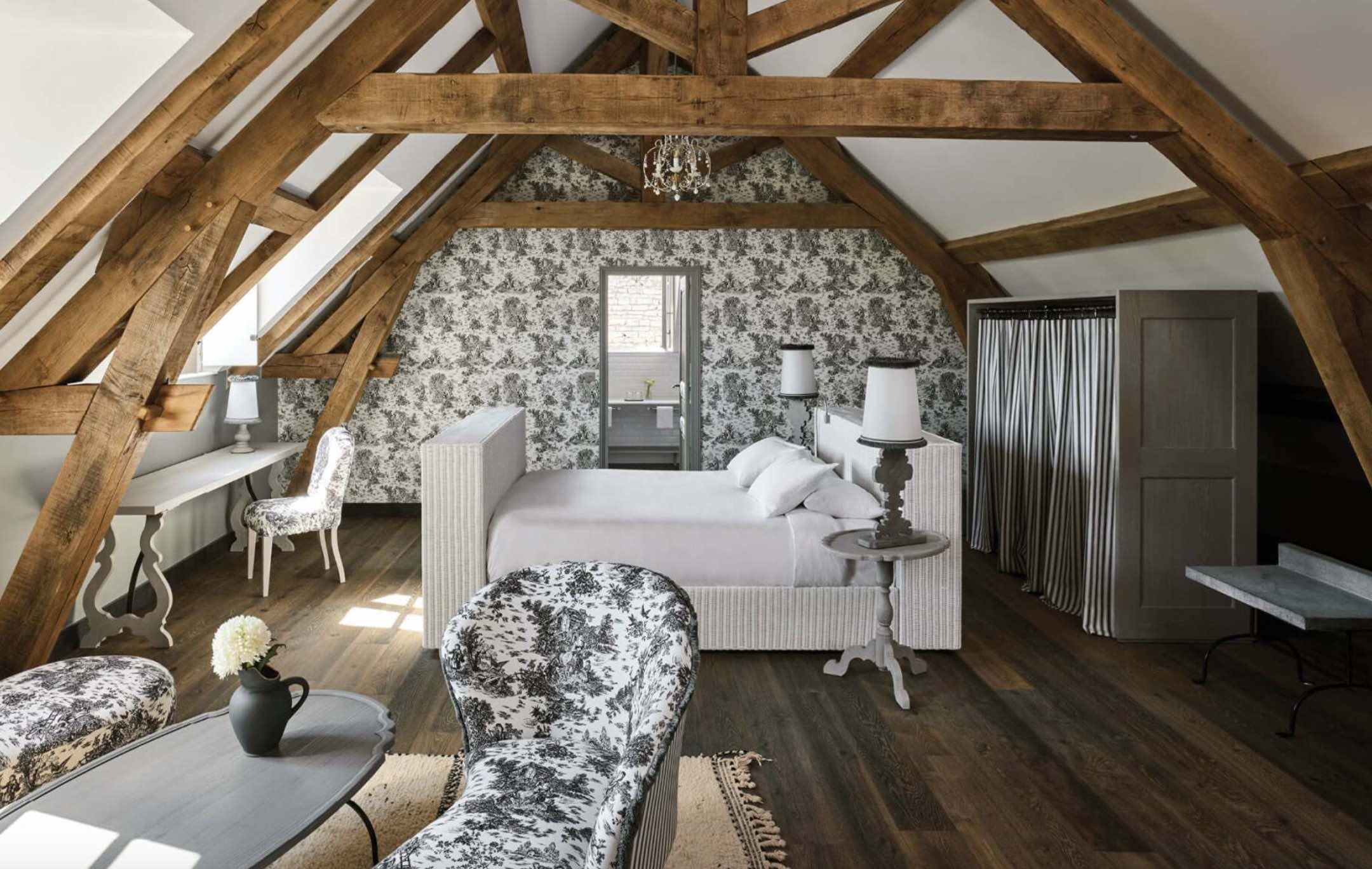 Une des chambres de l’hôtel en Bourgogne © COMO Le Montrachet
