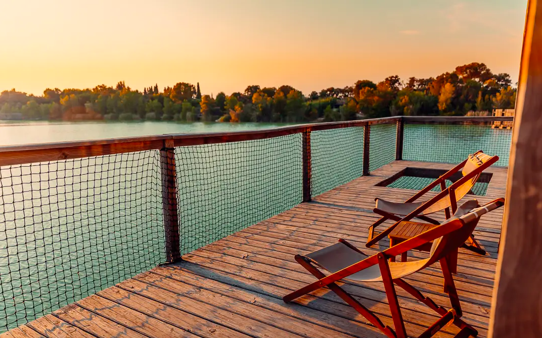 La vue exceptionnelle des Cabanes Grands Cépages 