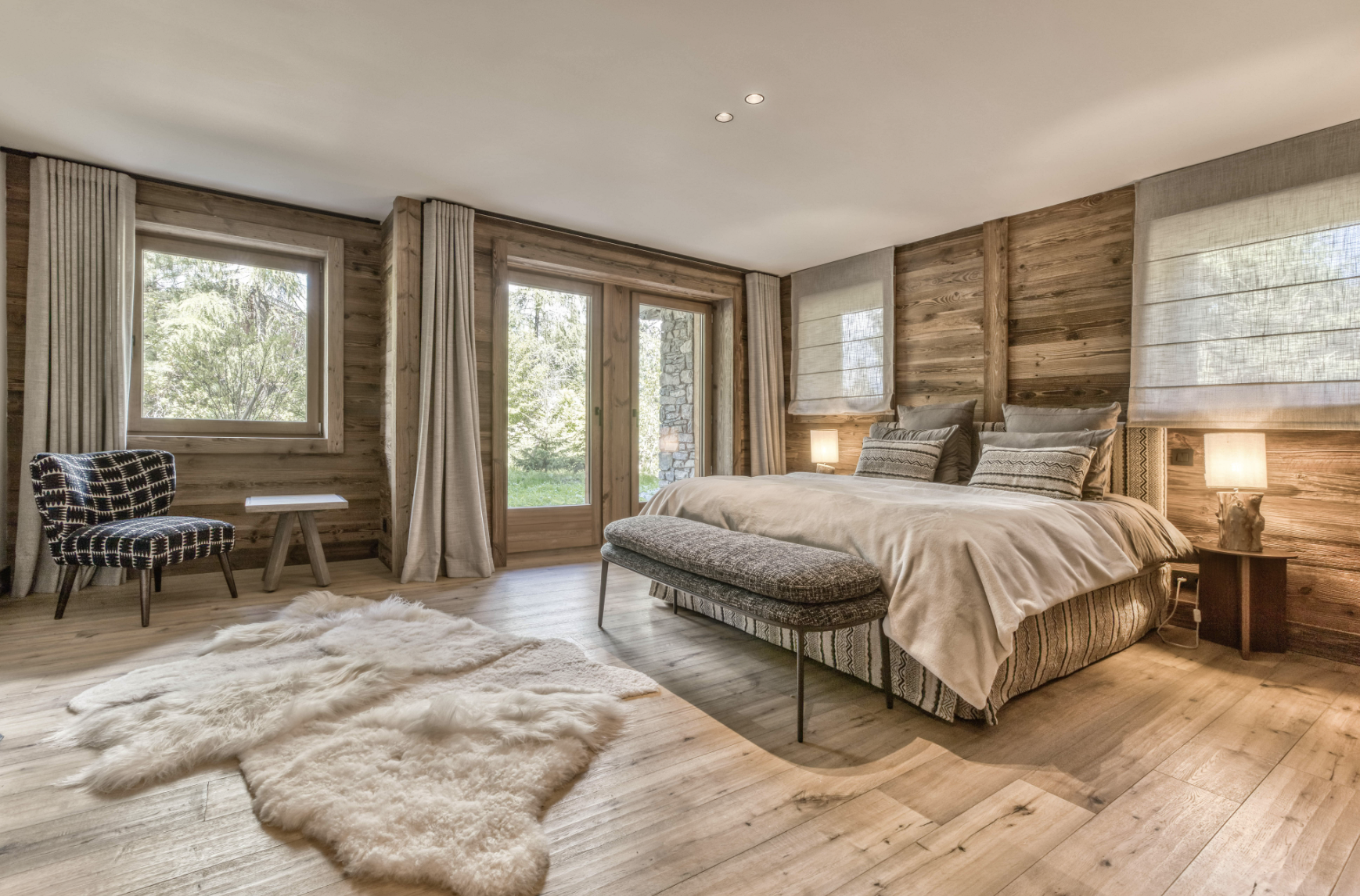 Une chambre du Chalet de l’Aigle Blanc, collection Les Chalets des Fermes © Les Chalets des Fermes