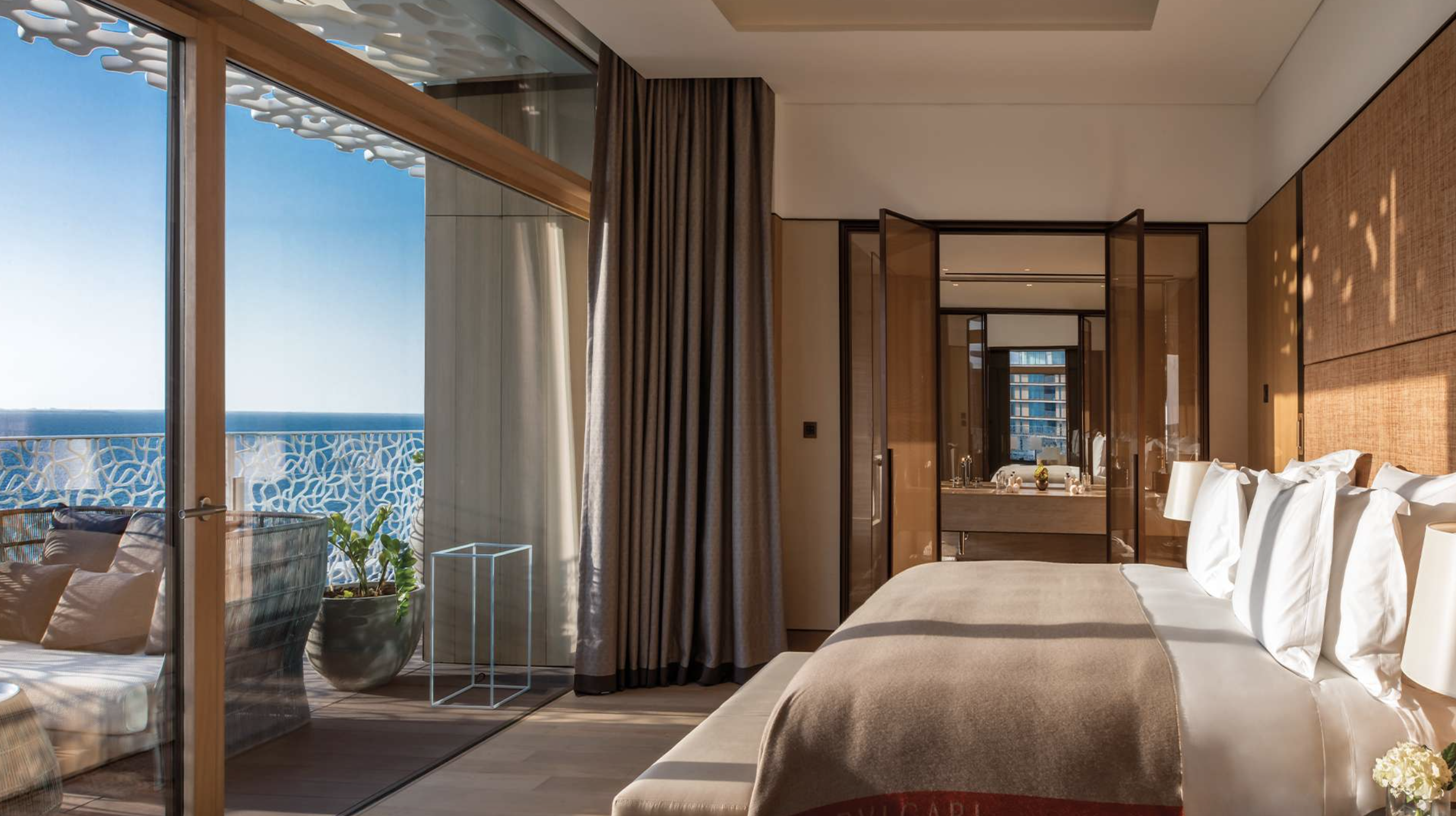 Une chambre de l’hôtel © Bulgari Hôtel & Resort Dubaï