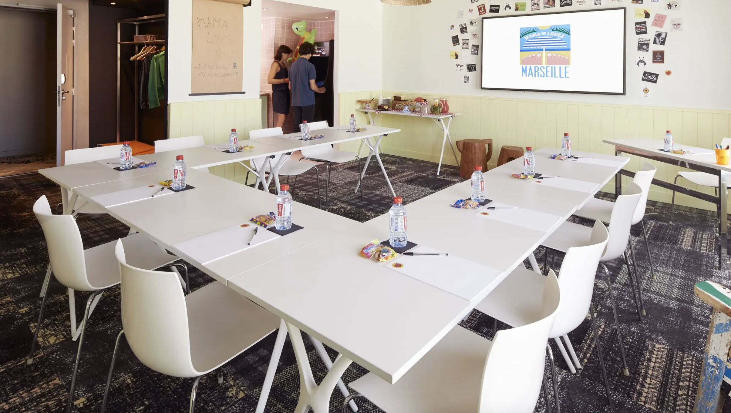 Un des "Ateliers" pour organiser ses réunions à l’hôtel © Mama Shelter Marseille