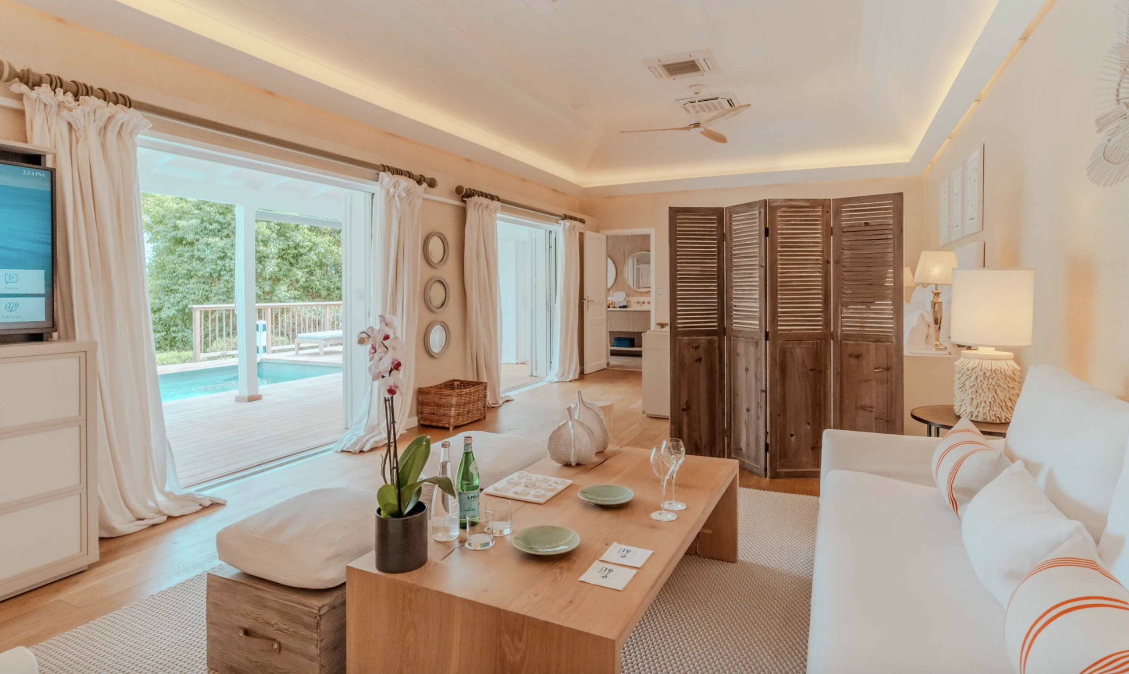 Une des suites de l’hôtel à St Barth © Le Toiny St Barth