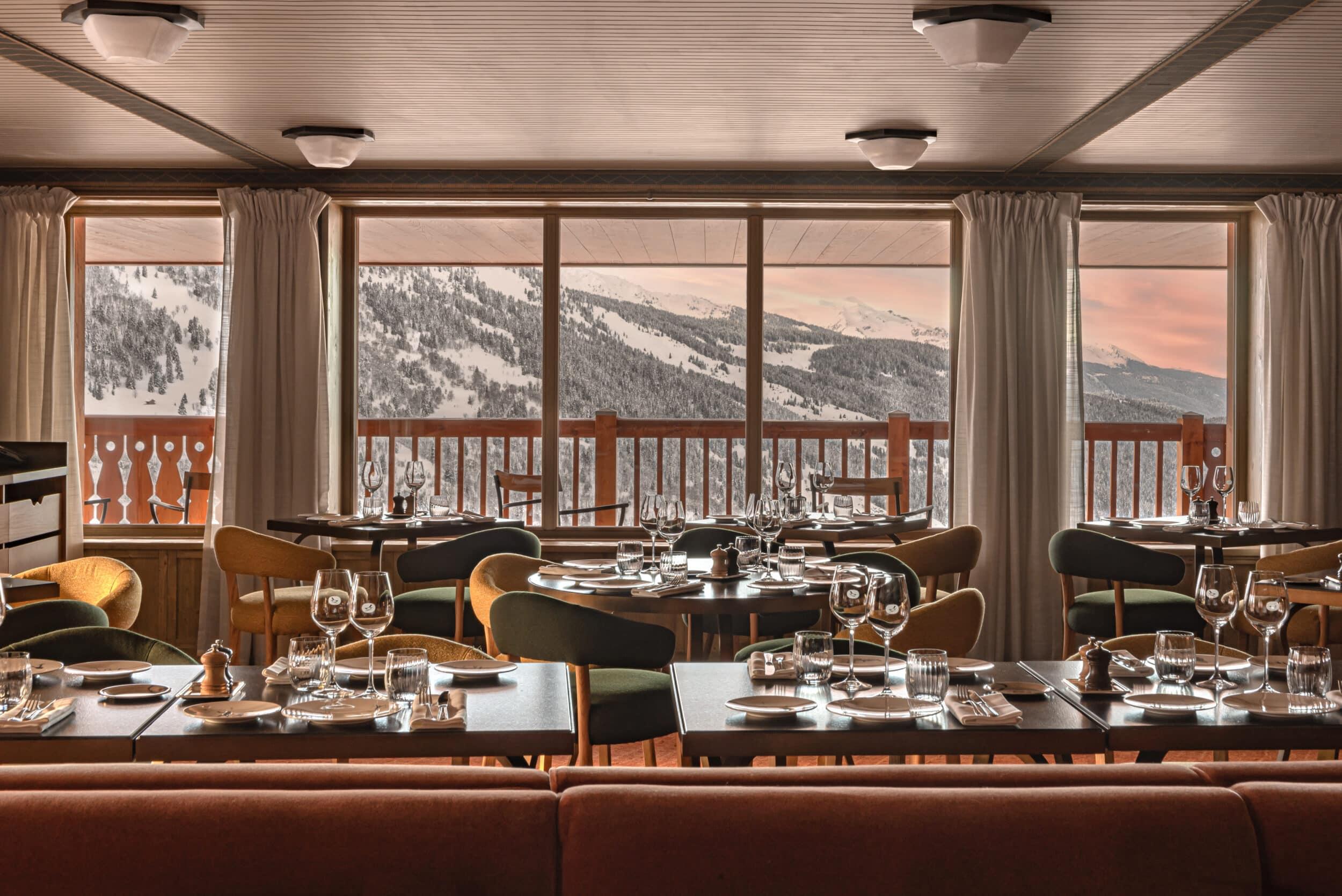 Déjeuner au restaurant Biancaneve à l’hôtel Le Coucou Méribel © Patrick Locqueneux