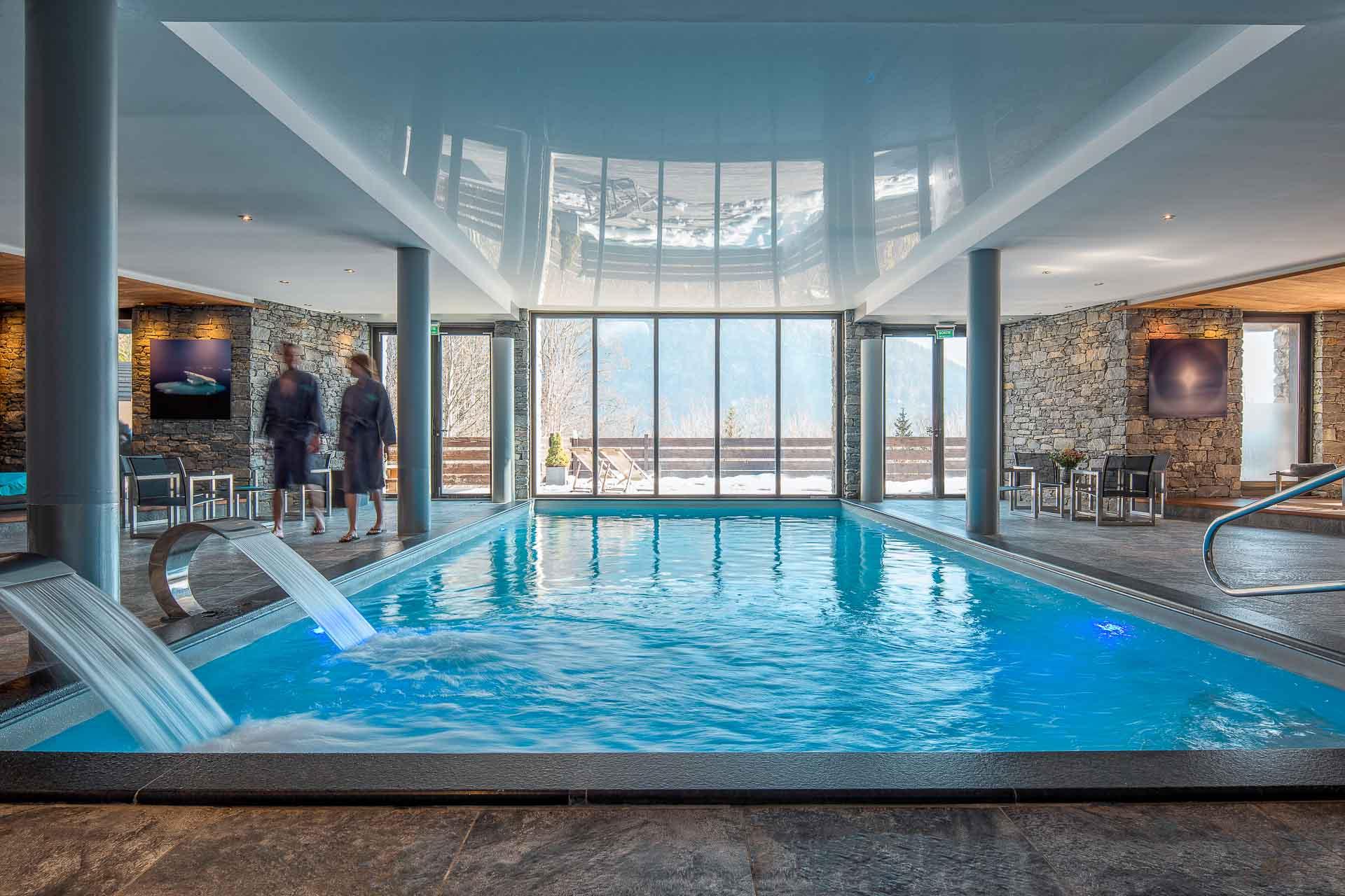 Piscine au Spa Deep Nature aux Granges d’en Haut (Les Houches) © Pascal Reynaud